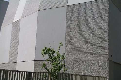 Rivestimento di facciata in pannelli - Betsinor - in composito cemento vetro / testurizzato / di grande formato