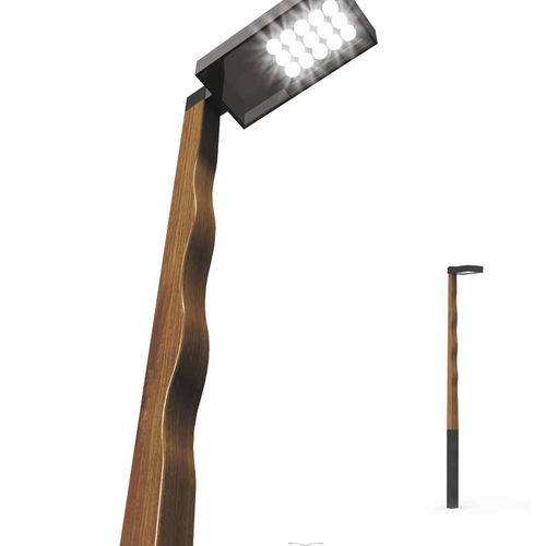 Lampione urbano - LAINE - Valmont France - design originale / in acciaio / in legno