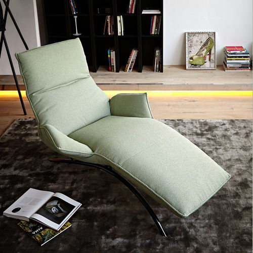 Chaise longue contemporanea - JOLEEN - Koinor - in tessuto / in pelle / in acciaio inossidabile