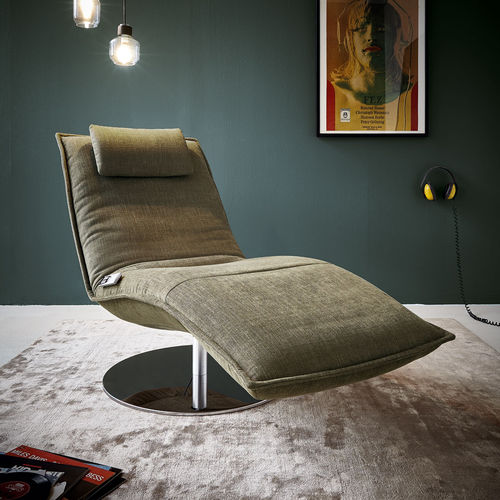 Chaise longue contemporanea - JOPLIN - Koinor - in tessuto / in pelle / in acciaio inossidabile