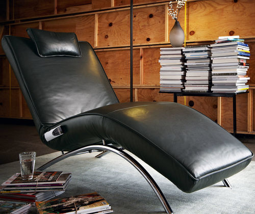 Chaise longue contemporanea - JONAS  - Koinor - in pelle / in metallo / doppia