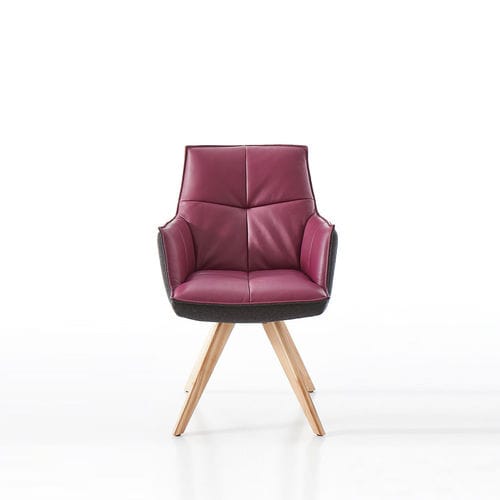 Sedia contemporanea - 1202 - Koinor - da interno / in pelle / con supporto in legno massiccio