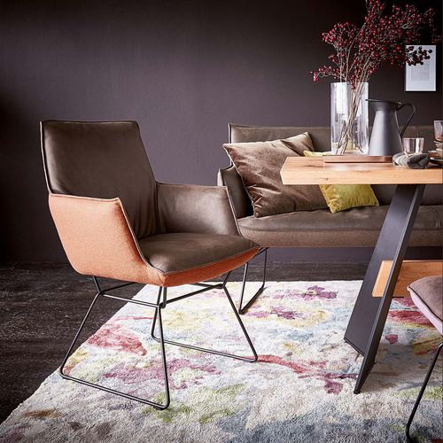 Sedia da pranzo contemporanea - 1201 - Koinor - da interno / in pelle / con supporto in legno massiccio