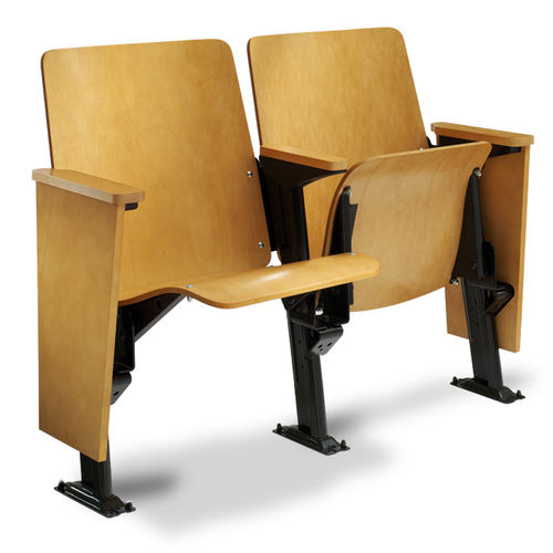 Sedia per auditorium in legno di latifoglie - 1.14.86.4 CRUSADER - Irwin Seating - con supporto in acciaio / pieghevole