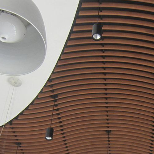 Controsoffitto in legno massiccio - LINEA SWELL - LAUDESCHER - in lana minerale / in pannelli / per ufficio