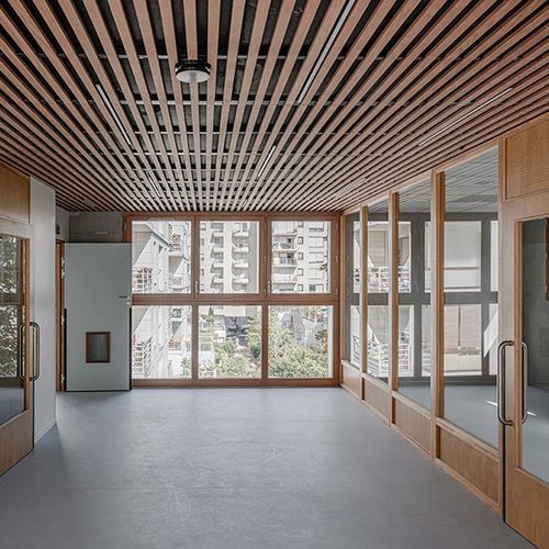 Pannello acustico per controsoffitto - LINEA 4.2.4 - LAUDESCHER - in legno massiccio / in rovere / in pino