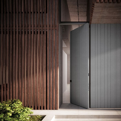 Porta d'ingresso - SYNUA | Skydoors - Oikos Venezia - in alluminio / a bilico / contemporanea