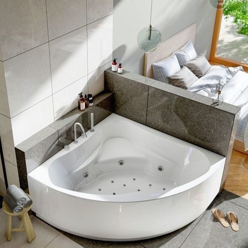 Vasca da bagno idromassaggio - Moraine - Condor - d'angolo / per ambiente abitativo / in resina acrilica