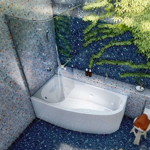 Vasca da bagno idromassaggio - Lugano - Condor - d'angolo / per ambiente abitativo / in resina acrilica