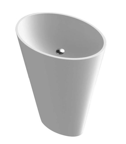 Lavabo totem - OBALO - Condor - in Solid Surface / finitura opaca / ovale