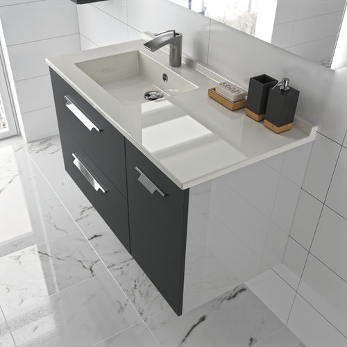 Mobile lavabo doppio - STRADA+ - AMBIANCE BAIN - sospeso / in legno / in composito