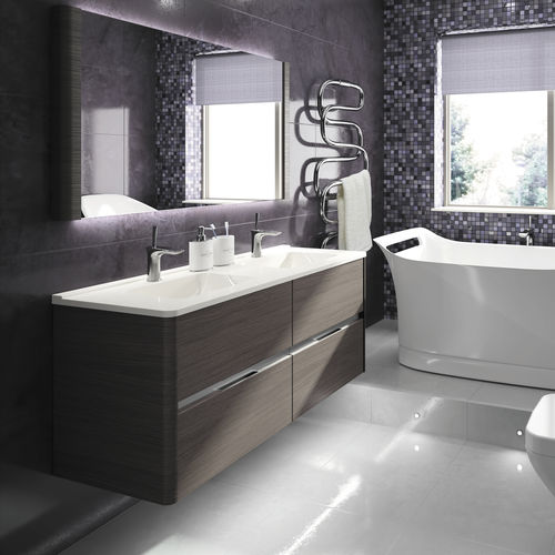 Mobile lavabo doppio - DOLCE - AMBIANCE BAIN - sospeso / in legno / in composito