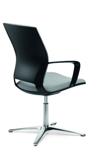 Sedia visitatore contemporanea - MOTEO - Klöber - in pelle / con base a stella / girevole