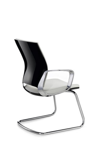 Sedia visitatore contemporanea - MOTEO - Klöber - in pelle / a slitta / contract