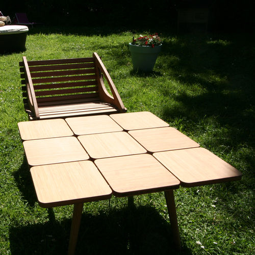 Tavolino basso contemporaneo - RUBI - Socotex - Abritez-vous chez nous - in bambù / con supporto in bambù / quadrato