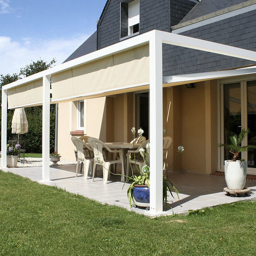 Pergola autoportante - ID2 - Socotex - Abritez-vous chez nous - addossata / in alluminio / con copertura in tela