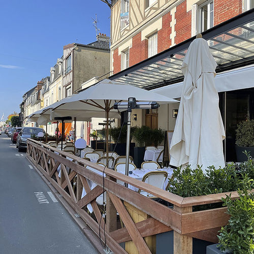 Ombrellone quadrato - BISTRO®  - Socotex - Abritez-vous chez nous - rotondo / rettangolare / palo centrale