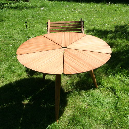 Tavolo da pranzo contemporaneo - Petal - Socotex - Abritez-vous chez nous - in bambù / con supporto in bambù / rotondo
