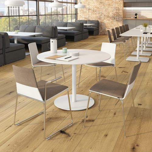 Sedia visitatore contemporanea - MONTARA650 - Coalesse - da interno / in tessuto / in alluminio