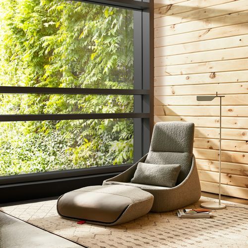 Chauffeuse contemporanea - HOSU  - Coalesse - in tessuto / in ABS / in legno compensato