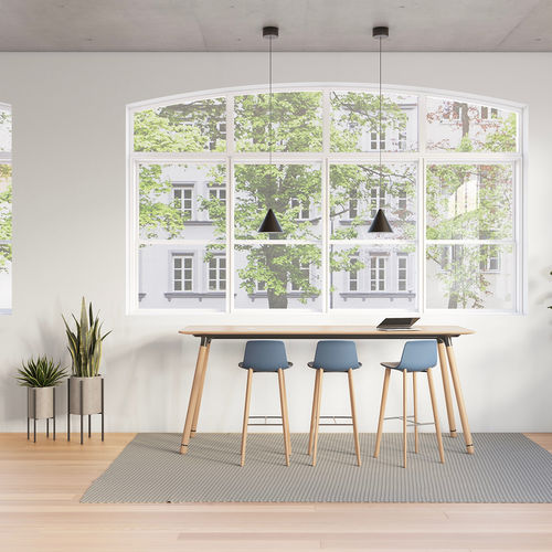 Tavolo alto contemporaneo - POTRERO415 - Coalesse - in rovere / in legno massiccio / in legno