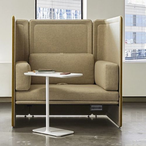 Tavolo d'appoggio contemporaneo - LAGUNITAS  - Coalesse - in laminato / con supporto in acciaio verniciato / rettangolare