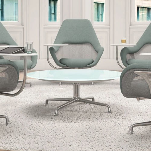 Tavolino basso contemporaneo - SW_1 - Coalesse - in vetro / impiallacciato in legno / in laminato