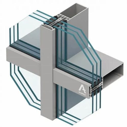Facciata continua a cellule - MB-MT50N  - Aluprof S.A - in alluminio e vetro / acustica / a montante e traversa