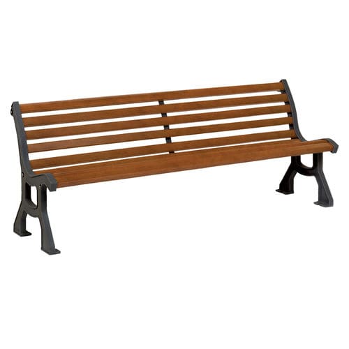 Panca per spazi pubblici classica - COMBO - Fontes de Paris - in legno / con schienale