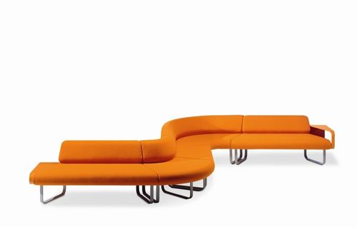 Divano modulare - YUKU - Rossin - contemporaneo / arancione / con supporto in metallo