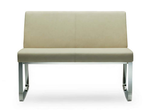 Divanetto imbottito contemporaneo - BEN - Rossin - in pelle / con schienale / beige