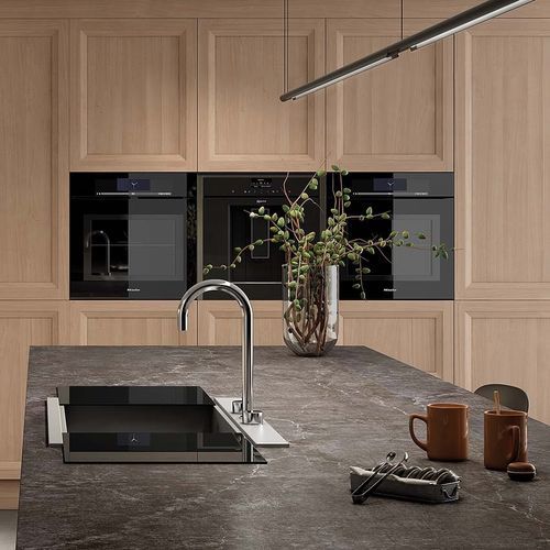 Cucina da esterno - STIMMUG - MOBALCO - contemporanea / impiallacciata in legno / in legno massiccio