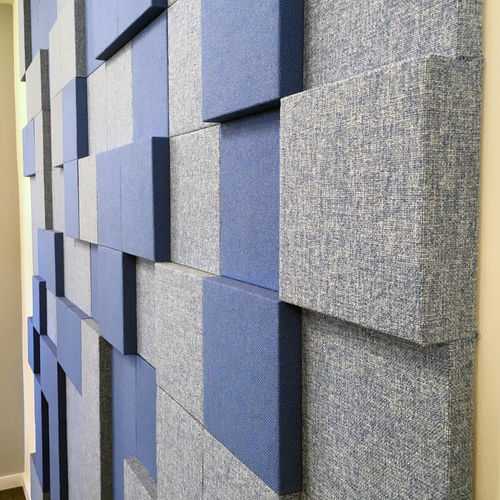 Pannello acustico a muro - BLOCK - Ideatec Advanced Acoustic Solutions - per soffitto / in tessuto / quadrato