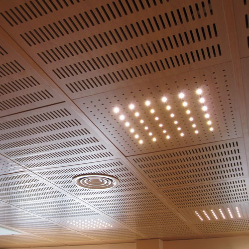 Pannello acustico per soffitto - IDEALED - Ideatec Advanced Acoustic Solutions - per controsoffitto / in MDF / impiallacciato in legno