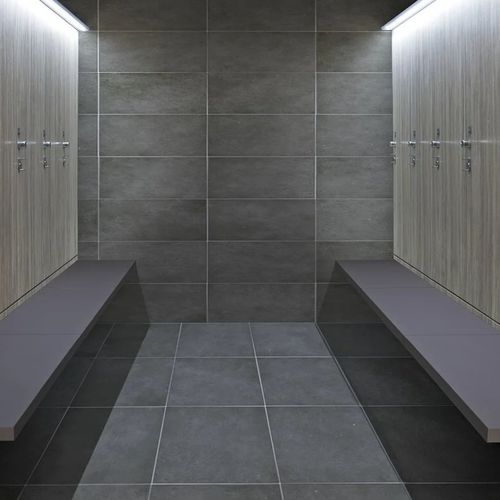 Panca per spogliatoio contemporanea - UP - Fit Interiors - in MDF / in laminato / senza schienale