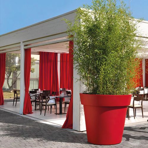 Vaso da giardino in polietilene - BIG - Fit Interiors - conico / contract / nero