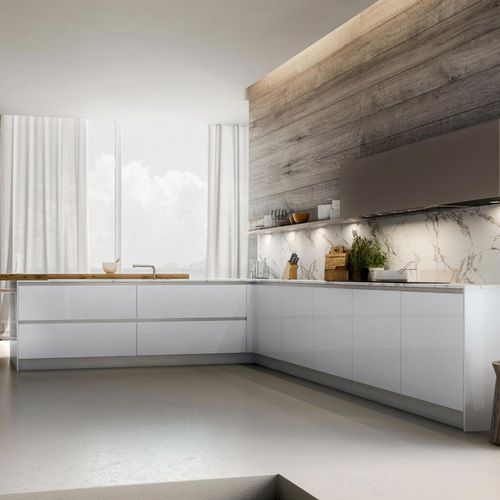Cucina contemporanea - YOTA : COMPOSIZION 03 - ARMONY CUCINE - in legno laccato / a L / senza maniglie