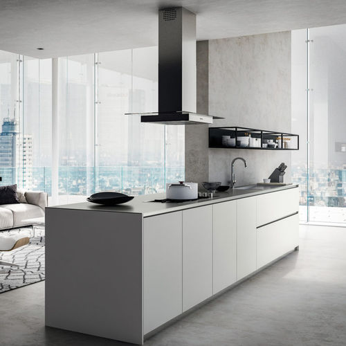 Cucina contemporanea - OMICRON 22 : COMPOSIZION 03 - ARMONY CUCINE - in melaminico / con isola / senza maniglie