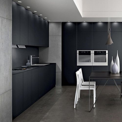 Cucina contemporanea - TAU : COMPOSITION 02 - ARMONY CUCINE - in laminato / senza maniglie / laccata