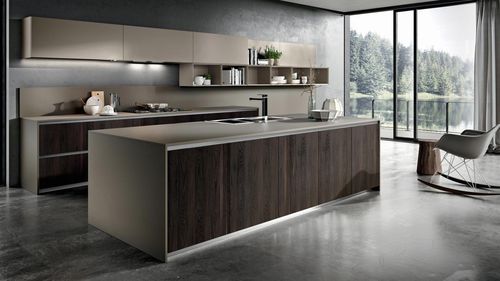 Cucina contemporanea - YPSILON : COMPOSITION 01 - ARMONY CUCINE - in legno / in melaminico / con isola