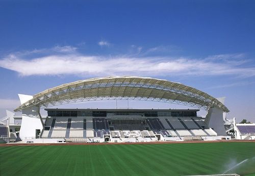Tensostruttura a membrana e funi - MERO-TSK - per copertura / con membrana in PVC / per stadio