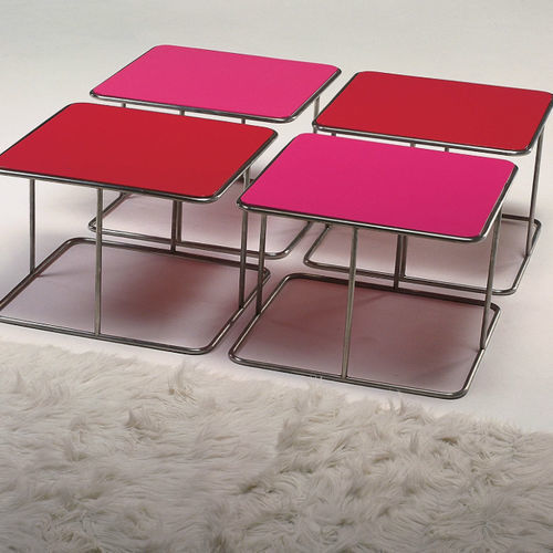 Tavolo d'appoggio design minimalista - JOLLY - Giovannetti Collezioni - in MDF / con supporto in metallo / rotondo