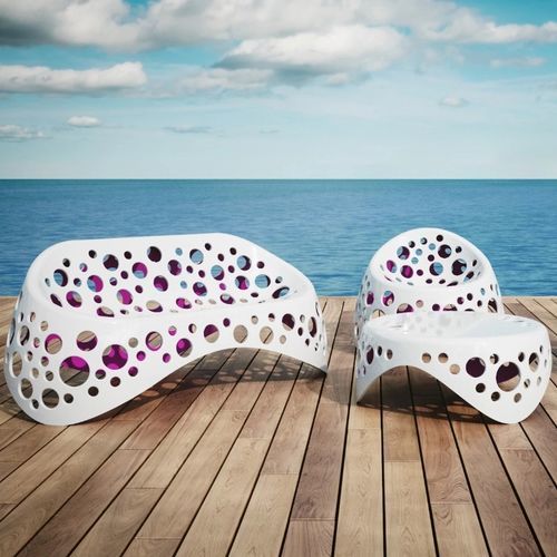 Tavolo d'appoggio design - MOSS - Giovannetti Collezioni - fibra di vetro / con supporto in composito / rotondo