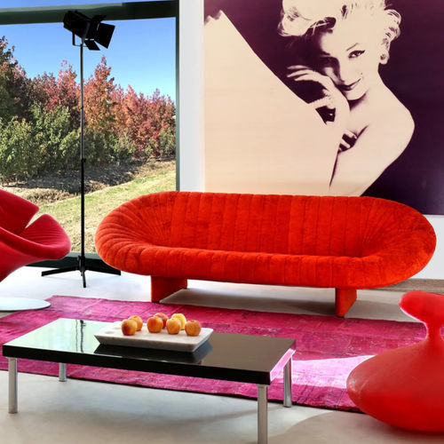 Divano contemporaneo - RE SOLE - Giovannetti Collezioni - in tessuto / Made in Italy / rosso