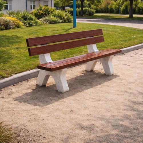 Panca da giardino classica - BA83 - Francioli - in CCV / in calcestruzzo / con schienale