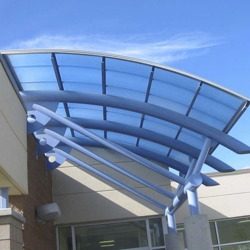 Pensilina da ingresso - SKYSHADE 3100® - EXTECH Exterior Technologies, Inc - per edificio ad uso pubblico / in metallo / in policarbonato