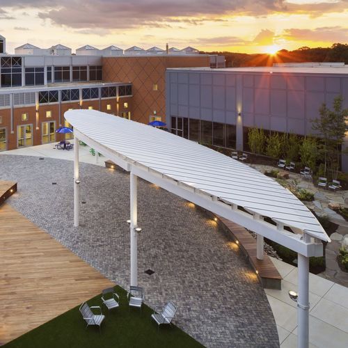 Pensilina da ingresso - SKYSHADE 3300® - EXTECH Exterior Technologies, Inc - per edificio ad uso pubblico / in metallo / in policarbonato