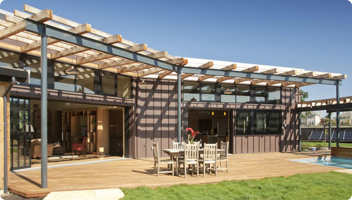 Vetrata scorrevole - Solar Innovations, Inc. - in alluminio / a doppi vetri / a taglio termico