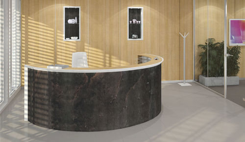 Banco reception a semicerchio - CIAO PIÙ - Codutti Furniture Srl - in pietra naturale / in legno