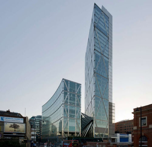 Facciata continua semistrutturale - THE BROADGATE TOWER - Josef Gartner - in vetro / in acciaio inossidabile
